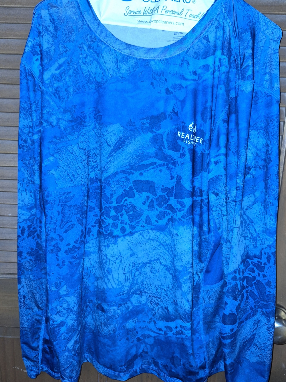 Realtree Blue Camo-Pattern Long Sleeve Fishing Shirt